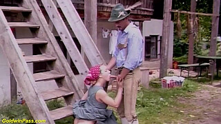 cute big boob german farmer step daughter gets first time rough outdoor anal fucked by her big shaft step brother