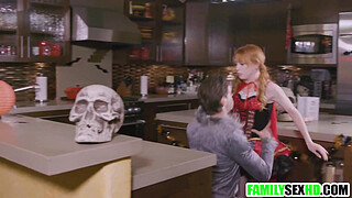 Sneaky stepdad fucking stepdaughter when wife is in another room