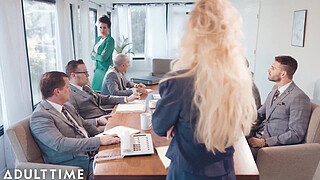 Stacked Lesbian MILFs Bang In The Boardroom! FULL SCENE