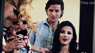 Petite teen Kylie Rocket visits a classmates stepaunt for a makeover.The two convince her into sex.She gets oral while licking the busty milfs pussy