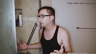 Bree Mitchells and stepbro fuck in the shower