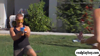 Swingers enjoyed playing outside mansion