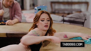 Curvy MILF Stepmom Fucks Stepson In Front Of Her Cuckold Boyfriend