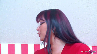 German Mature Mom help two Virgin Nerd with MMF Threeway Sex