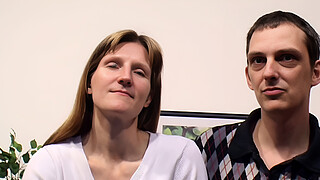 Stupid German Cuckold let his Anorexic slim wife Fuck old Stranger in 3way