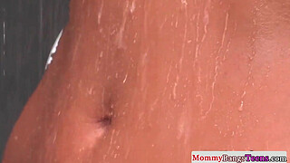 Euro milfs threesome fun with gorgeous teen