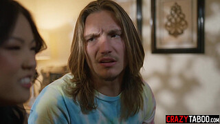 Hot Asian babe Lulu Chu swallowed big penis and horny chick enjoyed hardcore pussy fucking