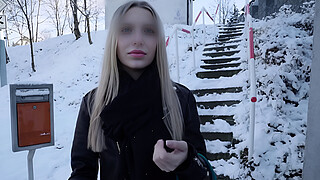 Gorgeous Euro girl loves big cocks public pick up face fuck deepthroat and hardcore sex in back of van