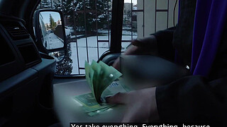 Gorgeous Euro girl loves big cocks public pick up face fuck deepthroat and hardcore sex in back of van