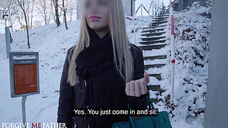 Gorgeous Euro girl loves big cocks public pick up face fuck deepthroat and hardcore sex in back of van