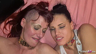 German Old and Young FFM Amateur POV Threeway in Swinger Club