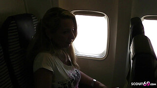 Flash in Plane and Fuck on Holiday - German Mom got crazy