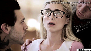 Innocent teen pays with her body in a hardcore gangbang