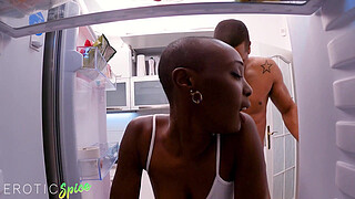 DEVIANTE - Beautiful ebony girl with juicy arse intense hardcore fuck all over the kitchen with big shaft boyfriend