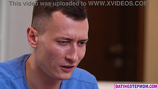 Petite European step mom did yoga in front of her step son and his sexy big butt GF