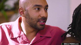 Swinger couples fuck in a foursome.Big boobs ebony chick and tattooed brunette suck a guys dick and then get fucked as the chick licks the black babes cunt