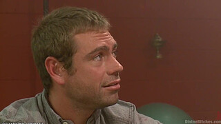 Big juggs blond wife Dee Williams sucking big dick to guru Christian Wilde in front of cuckold John Jammen then pegging him and riding big penis