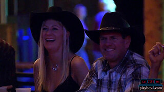 Swinger cowboy couple first time orgy with other couples