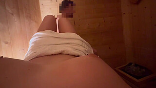 Female Pov - Teasing My Friend's Dick in the Sauna