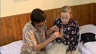 Hairy mature lady sucking and fucking