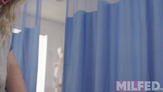 Hot Mature step Mom Fucks Another Patient While her step Son is in Treatment