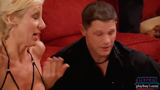 Amateur couple are first time swingers to join for an orgy