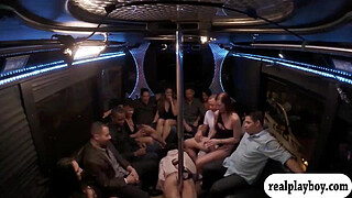 Group of horny swingers swap partners and enjoyed fondling pussies giving blowjob