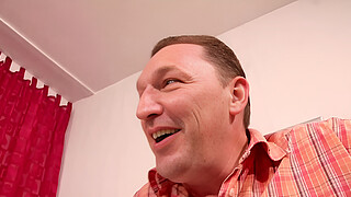 German Cuckold 3some Sex with old Guy and Hot Teen Wife