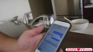 Lucky stepsister having two cocks