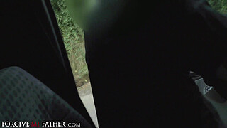 Forgive Me Father - busty groupie takes on three big dicks in basement in hardcore rough fantasy scene