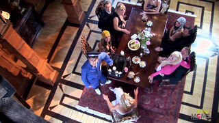 Once the milkman brought the milk to the gathering, a hot MILF invited him inside to join them for hardcore orgy sex where he and a couple of other guys get their dicks pleasured.