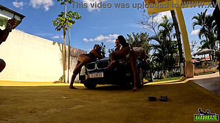 Ass show with two swing babes