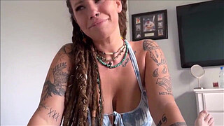 Busty Latina Step Sister With Tattoos Enjoys Passionate Sex. Family Taboo