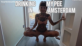 PEE DESPERATION AND DRINKING IN AMSTERDAM