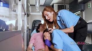 Horny Paramedics Use A Patients Medical Boner