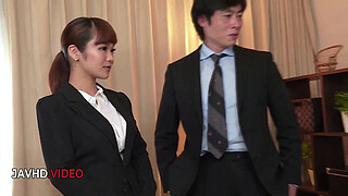 Anju Akane Seduces Two Men For Steamy Office 3way Action