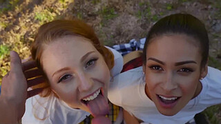 Mofos - Katana Kombat Takes Her BF To The Park & Suprises Him With A Threesome With Arietta Adams
