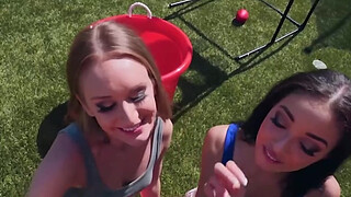 Mofos - Petite Girls Daisy Stone & Scarlett Bloom Give Jay An Outdoor Double Blowjob & A Nice Fuck