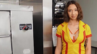 Mofos - Kimora Quin Is Caught Masturbating In The Kitchen By Charles & Demands To See His Cock