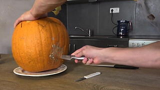 MATURE4K. Halloween pumpkin pie