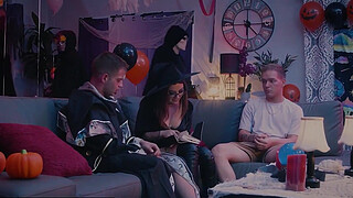 FreeUse Fantasy - Halloween Party Gets Wild When Leana Lovings Gets Drilled By Her Two Stepbrothers