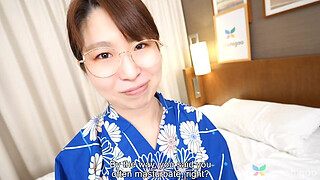 Momoko Azuma returns to our studios and wears a yakata to masturbate