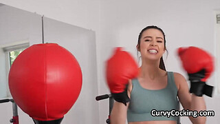 Kylie gets in shape on cock at the gym