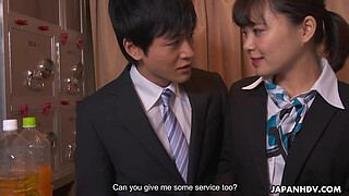 As a flight attendant, Haruka Miura gives a speacial passenger service