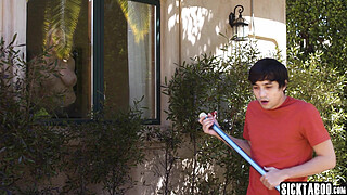 MILF with big tits sucked stepsons dick