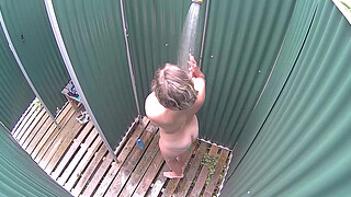 Czech Blonde Milf Cought in Public Shower