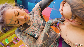 Tattoo Lesbian Gets Hard Fisted Till She Have A Real Orgasm