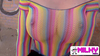 DICKFLASH in the PARK: Busty Spanish milf can't resist giving me a blowjob.