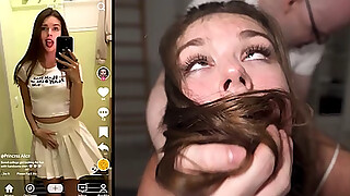 WE FOUND HER ON TIKTOK - College Hottie WRECKED By Two Big Cocks - Princess Alice