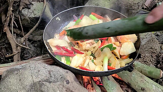 Pinay Outdoor Porn Harvest and Cooking Bamboo Shoots